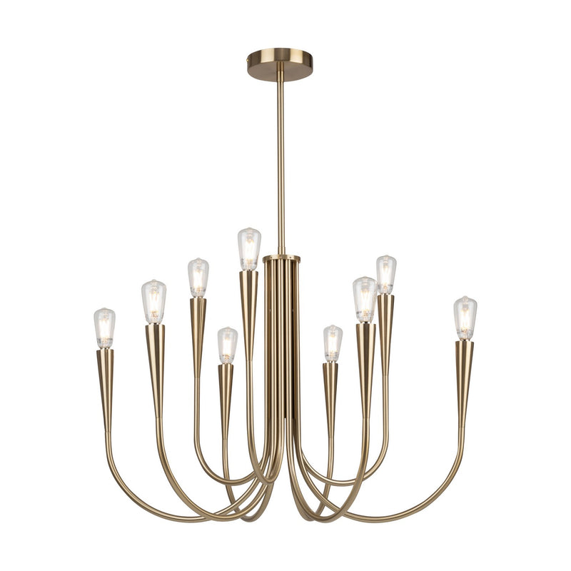 Nine Light Chandelier<br /><span style="color:#4AB0CE;">Entrega: 4-10 dias en USA</span><br /><span style="color:#4AB0CE;font-size:60%;">PREGUNTE POR ENTREGA EN PANAMA</span><br />Collection: Bronte<br />Finish: Brass