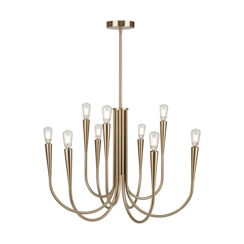 Nine Light Chandelier<br /><span style="color:#4AB0CE;">Entrega: 4-10 dias en USA</span><br /><span style="color:#4AB0CE;font-size:60%;">PREGUNTE POR ENTREGA EN PANAMA</span><br />Collection: Bronte<br />Finish: Brass