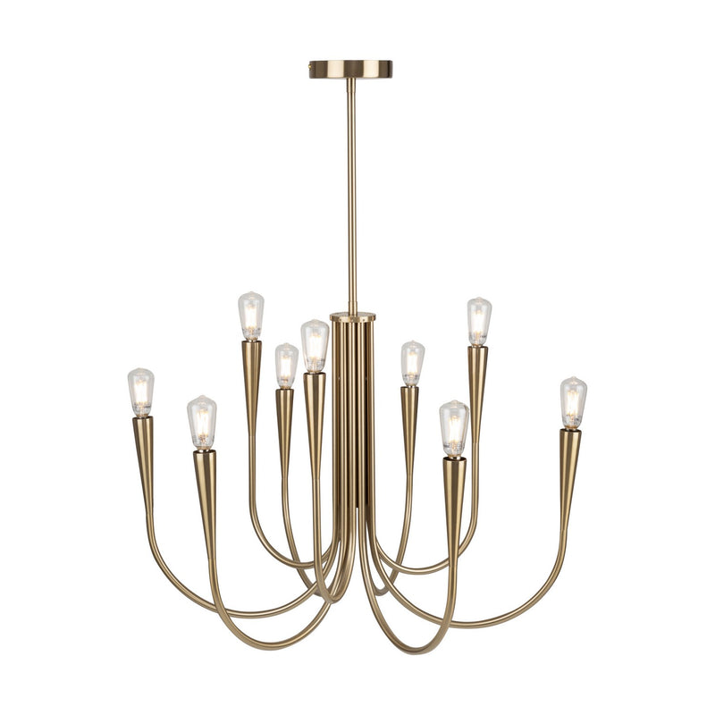 Nine Light Chandelier<br /><span style="color:#4AB0CE;">Entrega: 4-10 dias en USA</span><br /><span style="color:#4AB0CE;font-size:60%;">PREGUNTE POR ENTREGA EN PANAMA</span><br />Collection: Bronte<br />Finish: Brass