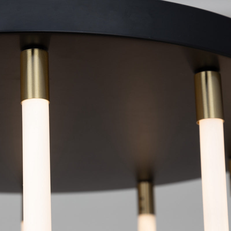 Artcraft Canada - AC6812BK - LED Chandelier - Cascata - Black and Brushed Brass