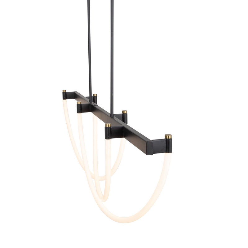 LED Island Pendant<br /><span style="color:#4AB0CE;">Entrega: 4-10 dias en USA</span><br /><span style="color:#4AB0CE;font-size:60%;">PREGUNTE POR ENTREGA EN PANAMA</span><br />Collection: Cascata<br />Finish: Black and Brushed Brass