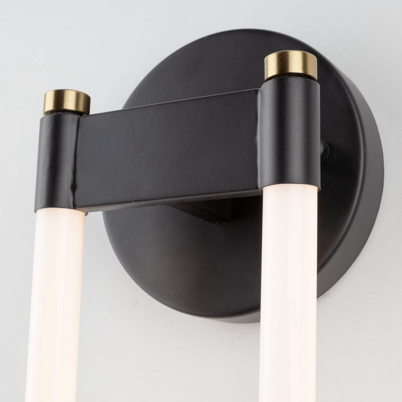 Artcraft Canada - AC6814BK - LED Wall Sconce - Cascata - Black and Brushed Brass