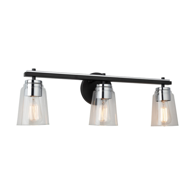 Artcraft Canada - AC11933NB - Three Light Bathroom Vanity - Essex - Black and Chrome