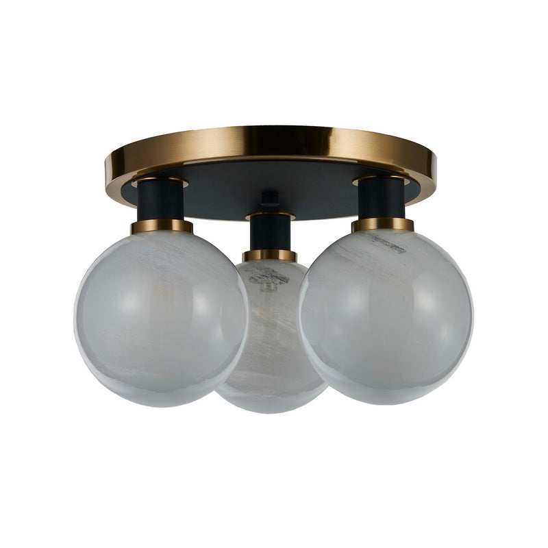 Three Light Pendant<br /><span style="color:#4AB0CE;">Entrega: 4-10 dias en USA</span><br /><span style="color:#4AB0CE;font-size:60%;">PREGUNTE POR ENTREGA EN PANAMA</span><br />Collection: Gem<br />Finish: Black and Brushed Brass