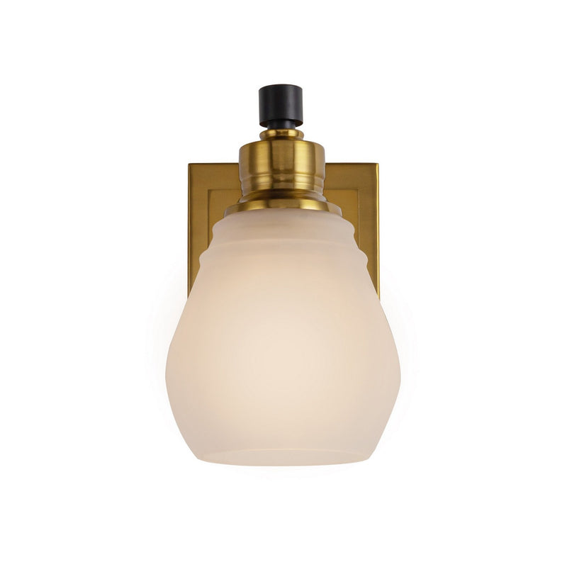 One Light Bathroom Sconce<br /><span style="color:#4AB0CE;">Entrega: 4-10 dias en USA</span><br /><span style="color:#4AB0CE;font-size:60%;">PREGUNTE POR ENTREGA EN PANAMA</span><br />Collection: Nelson<br />Finish: Brass & Black