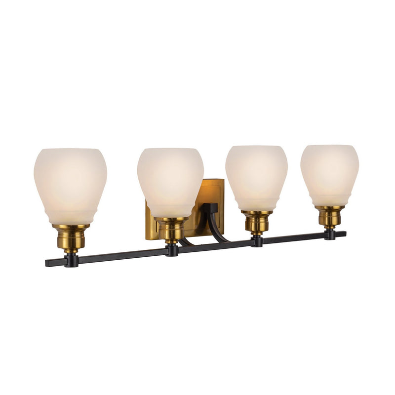 Artcraft Canada - AC11684BB - Four Light Bathroom Vanity - Nelson - Brass & Black
