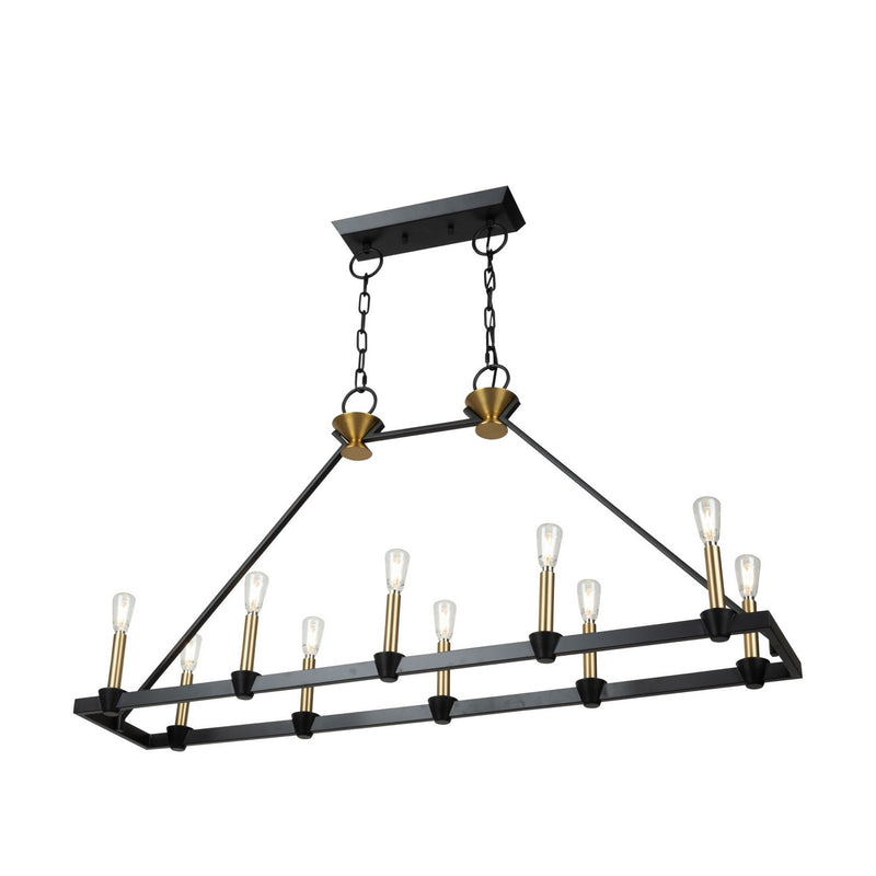 Ten Light Island/Pool Table<br /><span style="color:#4AB0CE;">Entrega: 4-10 dias en USA</span><br /><span style="color:#4AB0CE;font-size:60%;">PREGUNTE POR ENTREGA EN PANAMA</span><br />Collection: Notting Hill<br />Finish: Black and Brushed Brass