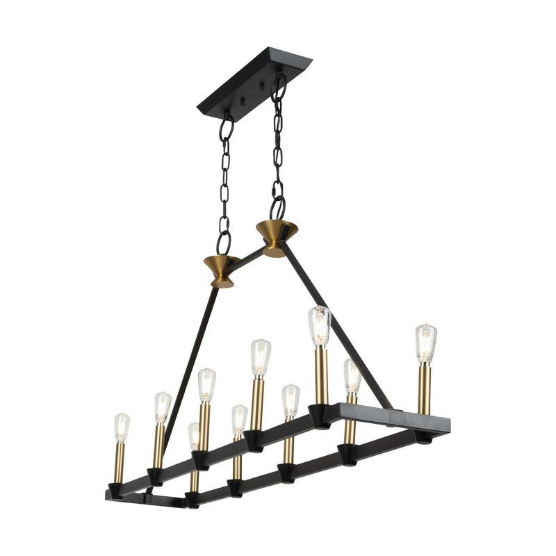Ten Light Island/Pool Table<br /><span style="color:#4AB0CE;">Entrega: 4-10 dias en USA</span><br /><span style="color:#4AB0CE;font-size:60%;">PREGUNTE POR ENTREGA EN PANAMA</span><br />Collection: Notting Hill<br />Finish: Black and Brushed Brass
