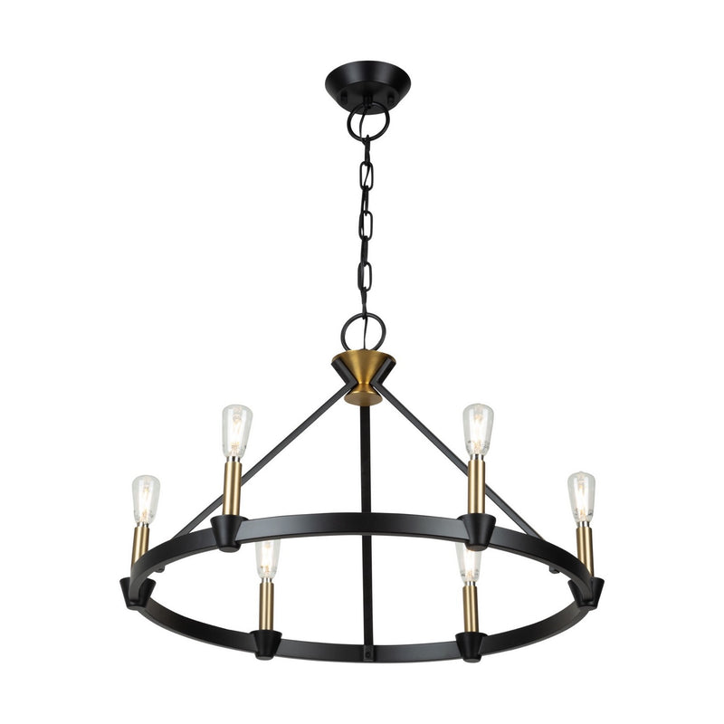 Six Light Chandelier<br /><span style="color:#4AB0CE;">Entrega: 4-10 dias en USA</span><br /><span style="color:#4AB0CE;font-size:60%;">PREGUNTE POR ENTREGA EN PANAMA</span><br />Collection: Notting Hill<br />Finish: Black and Brushed Brass