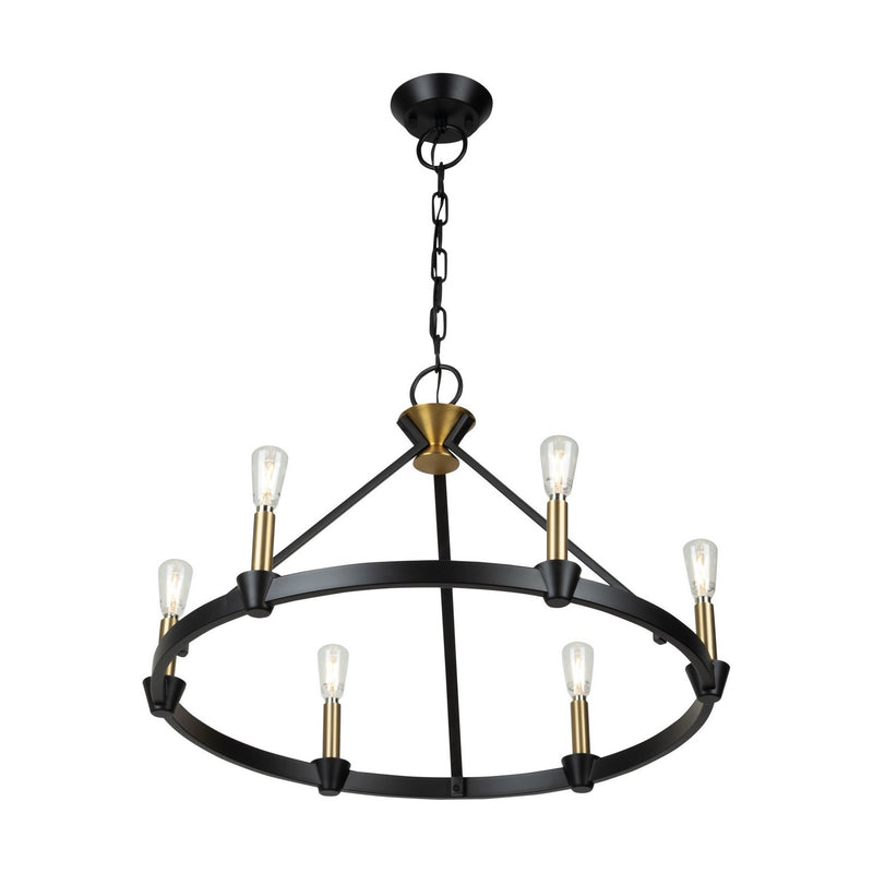 Six Light Chandelier<br /><span style="color:#4AB0CE;">Entrega: 4-10 dias en USA</span><br /><span style="color:#4AB0CE;font-size:60%;">PREGUNTE POR ENTREGA EN PANAMA</span><br />Collection: Notting Hill<br />Finish: Black and Brushed Brass