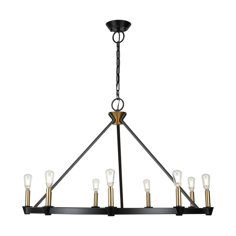 Nine Light Chandelier<br /><span style="color:#4AB0CE;">Entrega: 4-10 dias en USA</span><br /><span style="color:#4AB0CE;font-size:60%;">PREGUNTE POR ENTREGA EN PANAMA</span><br />Collection: Notting Hill<br />Finish: Black and Brushed Brass