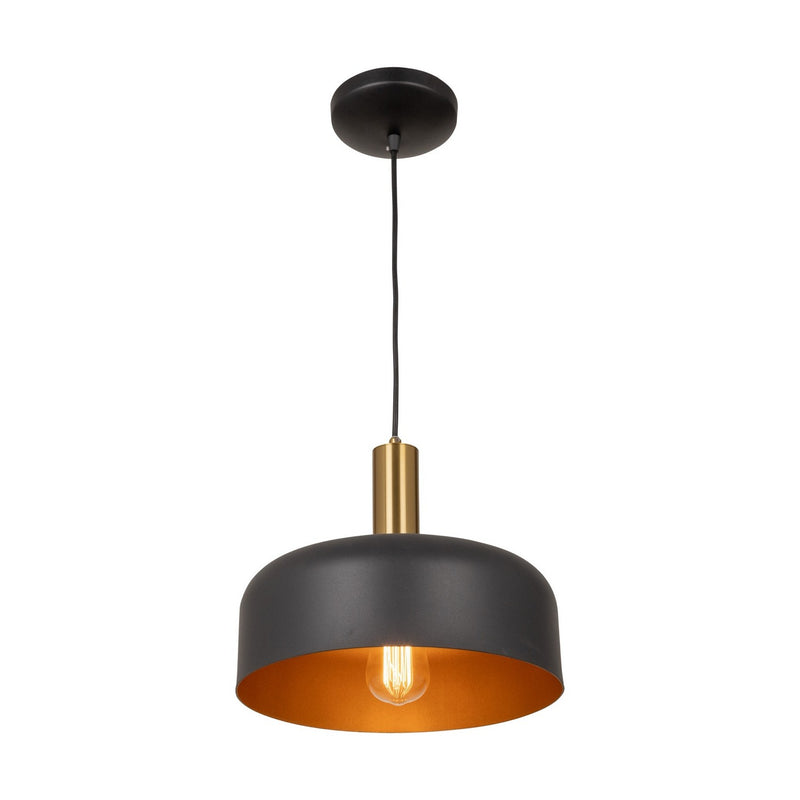 One Light Pendant<br /><span style="color:#4AB0CE;">Entrega: 4-10 dias en USA</span><br /><span style="color:#4AB0CE;font-size:60%;">PREGUNTE POR ENTREGA EN PANAMA</span><br />Collection: Orsa<br />Finish: Black and Brushed Brass