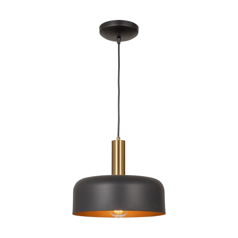 One Light Pendant<br /><span style="color:#4AB0CE;">Entrega: 4-10 dias en USA</span><br /><span style="color:#4AB0CE;font-size:60%;">PREGUNTE POR ENTREGA EN PANAMA</span><br />Collection: Orsa<br />Finish: Black and Brushed Brass