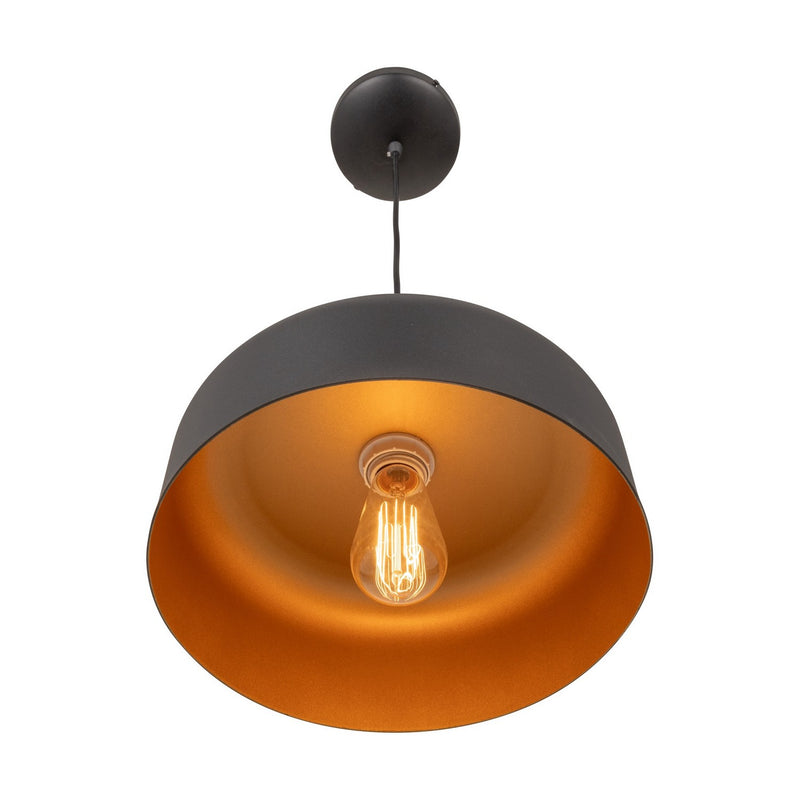 One Light Pendant<br /><span style="color:#4AB0CE;">Entrega: 4-10 dias en USA</span><br /><span style="color:#4AB0CE;font-size:60%;">PREGUNTE POR ENTREGA EN PANAMA</span><br />Collection: Orsa<br />Finish: Black and Brushed Brass