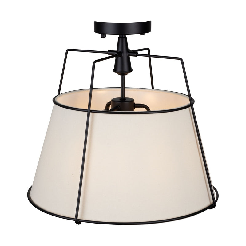 Three Light Semi-Flush Mount<br /><span style="color:#4AB0CE;">Entrega: 4-10 dias en USA</span><br /><span style="color:#4AB0CE;font-size:60%;">PREGUNTE POR ENTREGA EN PANAMA</span><br />Collection: Pullman<br />Finish: Black