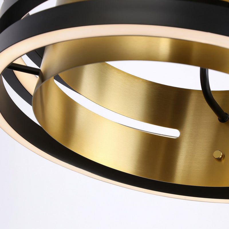LED Semi-Flush Mount<br /><span style="color:#4AB0CE;">Entrega: 4-10 dias en USA</span><br /><span style="color:#4AB0CE;font-size:60%;">PREGUNTE POR ENTREGA EN PANAMA</span><br />Collection: Toledo<br />Finish: Black and Brushed Brass
