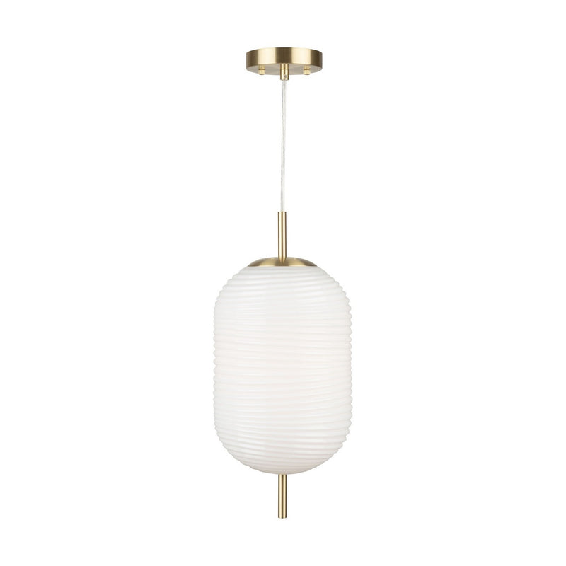 One Light Pendant<br /><span style="color:#4AB0CE;">Entrega: 4-10 dias en USA</span><br /><span style="color:#4AB0CE;font-size:60%;">PREGUNTE POR ENTREGA EN PANAMA</span><br />Collection: Vita<br />Finish: White, Brass