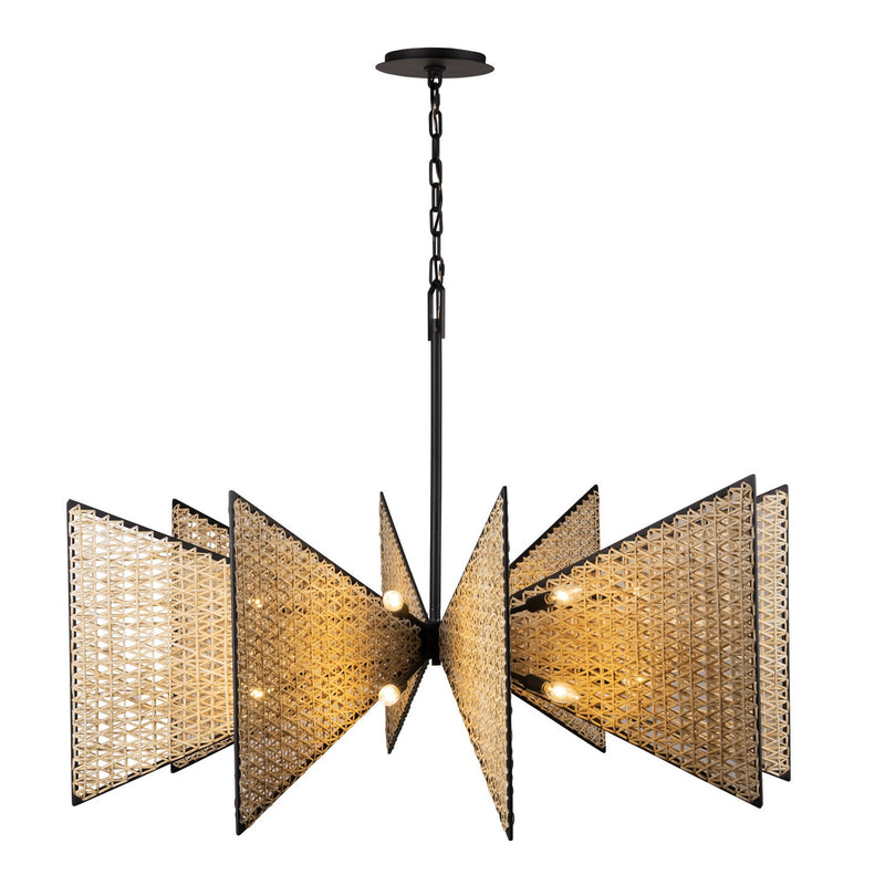 16 Light Chandelier<br /><span style="color:#4AB0CE;">Entrega: 4-10 dias en USA</span><br /><span style="color:#4AB0CE;font-size:60%;">PREGUNTE POR ENTREGA EN PANAMA</span><br />Collection: Machina<br />Finish: Matte Black/Sulihiya