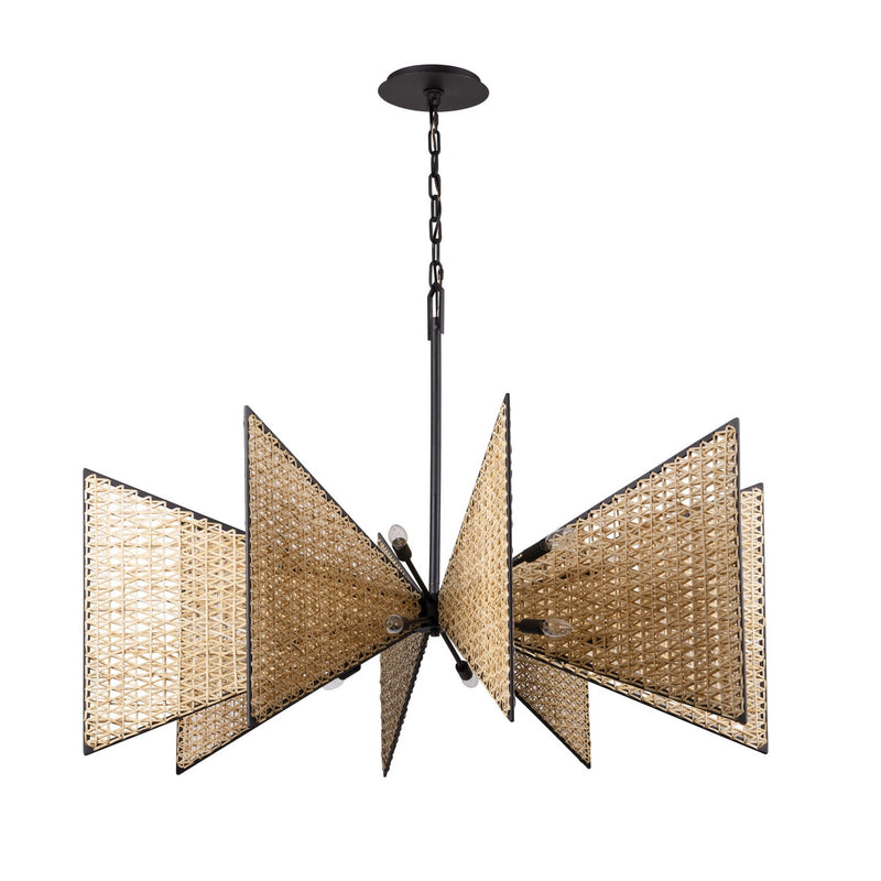 16 Light Chandelier<br /><span style="color:#4AB0CE;">Entrega: 4-10 dias en USA</span><br /><span style="color:#4AB0CE;font-size:60%;">PREGUNTE POR ENTREGA EN PANAMA</span><br />Collection: Machina<br />Finish: Matte Black/Sulihiya