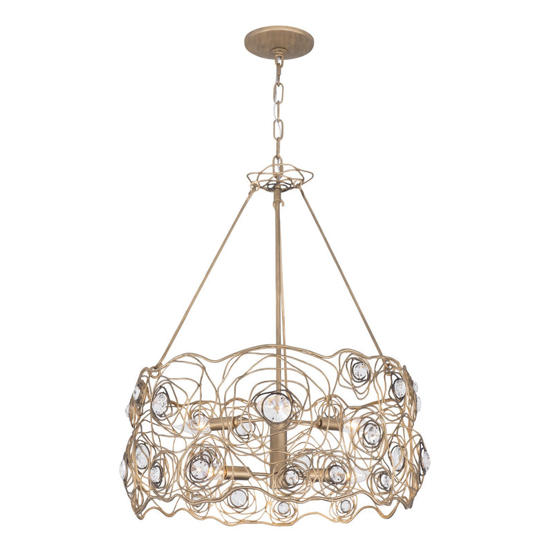 Six Light Chandelier<br /><span style="color:#4AB0CE;">Entrega: 6-7 semanas en USA</span><br /><span style="color:#4AB0CE;font-size:60%;">PREGUNTE POR ENTREGA EN PANAMA</span><br />Collection: Ethereal Rose<br />Finish: Havana Gold Ombre