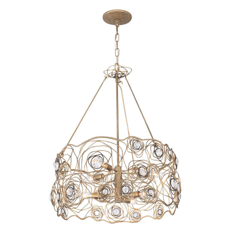 Six Light Chandelier<br /><span style="color:#4AB0CE;">Entrega: 6-7 semanas en USA</span><br /><span style="color:#4AB0CE;font-size:60%;">PREGUNTE POR ENTREGA EN PANAMA</span><br />Collection: Ethereal Rose<br />Finish: Havana Gold Ombre