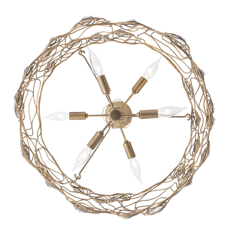 Six Light Chandelier<br /><span style="color:#4AB0CE;">Entrega: 15-16 semanas en USA</span><br /><span style="color:#4AB0CE;font-size:60%;">PREGUNTE POR ENTREGA EN PANAMA</span><br />Collection: Ethereal Rose<br />Finish: Havana Gold Ombre