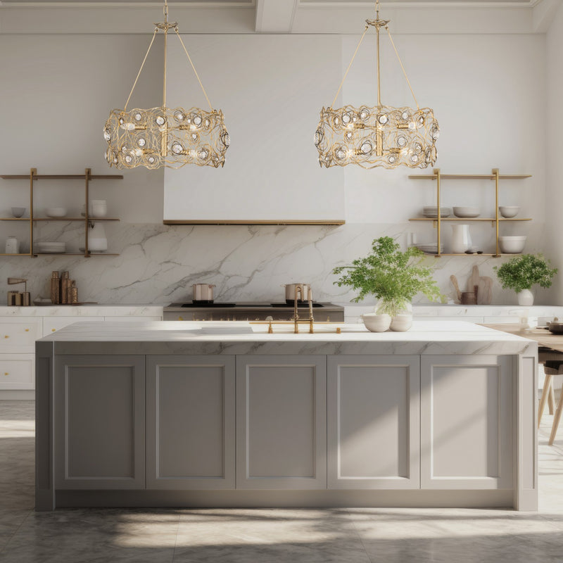 Six Light Chandelier<br /><span style="color:#4AB0CE;">Entrega: 16-17 semanas en USA</span><br /><span style="color:#4AB0CE;font-size:60%;">PREGUNTE POR ENTREGA EN PANAMA</span><br />Collection: Ethereal Rose<br />Finish: Havana Gold Ombre