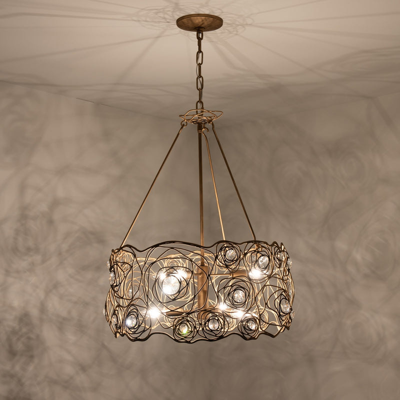 Varaluz - 500C06HGOB - Six Light Chandelier - Ethereal Rose - Havana Gold Ombre