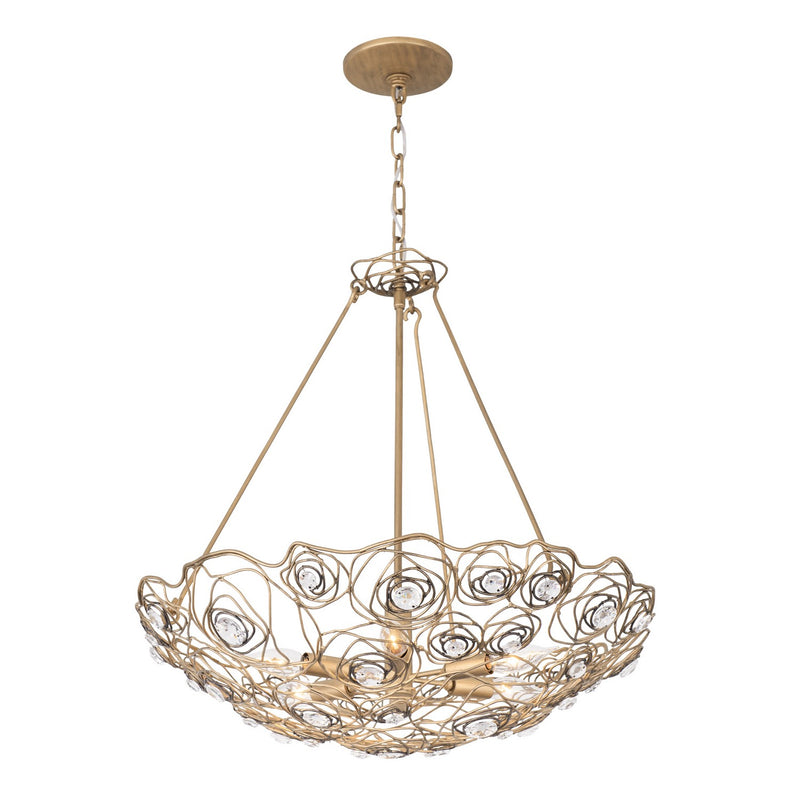 Six Light Pendant<br /><span style="color:#4AB0CE;">Entrega: 4-10 dias en USA</span><br /><span style="color:#4AB0CE;font-size:60%;">PREGUNTE POR ENTREGA EN PANAMA</span><br />Collection: Ethereal Rose<br />Finish: Havana Gold Ombre