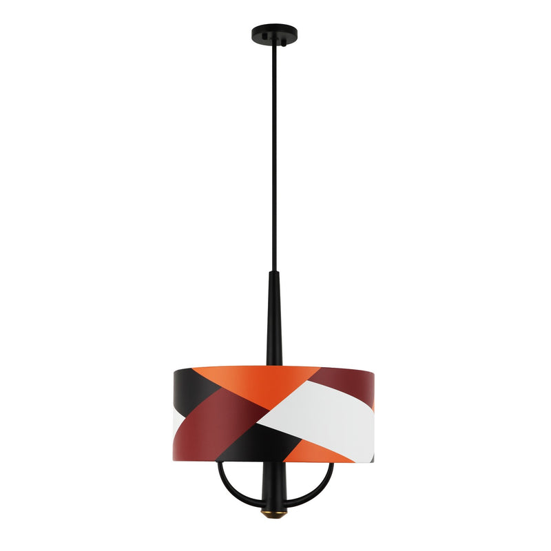 Three Light Pendant<br /><span style="color:#4AB0CE;">Entrega: 4-10 dias en USA</span><br /><span style="color:#4AB0CE;font-size:60%;">PREGUNTE POR ENTREGA EN PANAMA</span><br />Collection: Patchwork<br />Finish: Black/Satin Brass/Patchwork