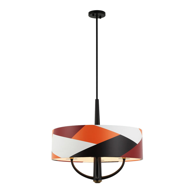 Four Light Pendant<br /><span style="color:#4AB0CE;">Entrega: 4-10 dias en USA</span><br /><span style="color:#4AB0CE;font-size:60%;">PREGUNTE POR ENTREGA EN PANAMA</span><br />Collection: Patchwork<br />Finish: Black/Satin Brass/Patchwork