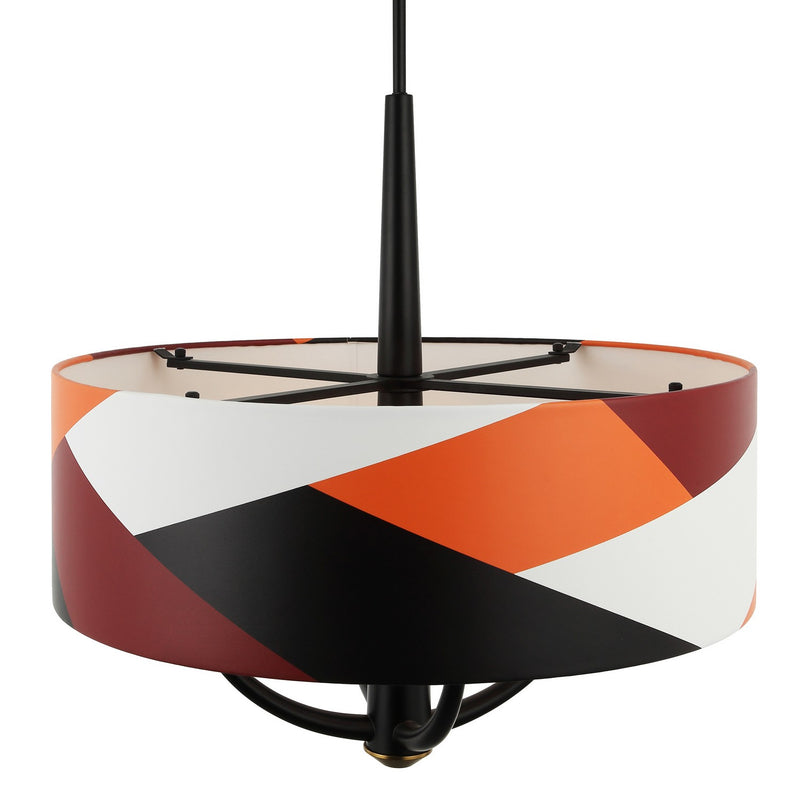 Four Light Pendant<br /><span style="color:#4AB0CE;">Entrega: 4-10 dias en USA</span><br /><span style="color:#4AB0CE;font-size:60%;">PREGUNTE POR ENTREGA EN PANAMA</span><br />Collection: Patchwork<br />Finish: Black/Satin Brass/Patchwork