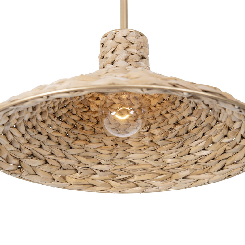 Varaluz - 502P01MFGN - One Light Pendant - Hilton Head - French Gold/Natural Seagrass