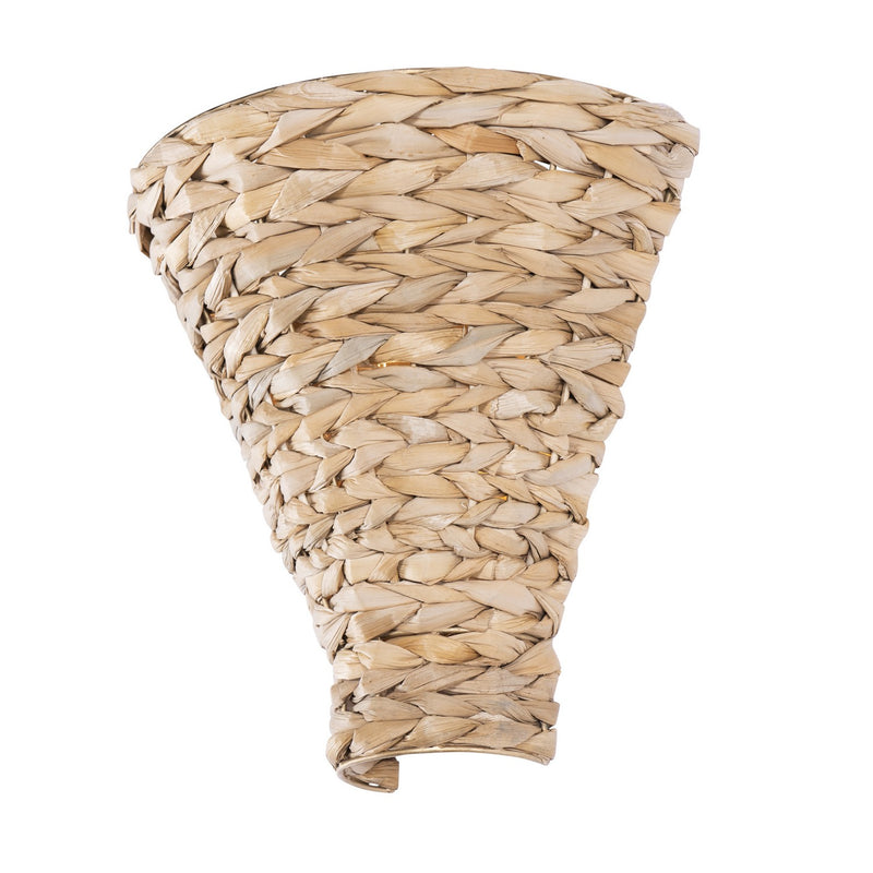One Light Wall Sconce<br /><span style="color:#4AB0CE;">Entrega: 4-10 dias en USA</span><br /><span style="color:#4AB0CE;font-size:60%;">PREGUNTE POR ENTREGA EN PANAMA</span><br />Collection: Hilton Head<br />Finish: French Gold/Natural Seagrass