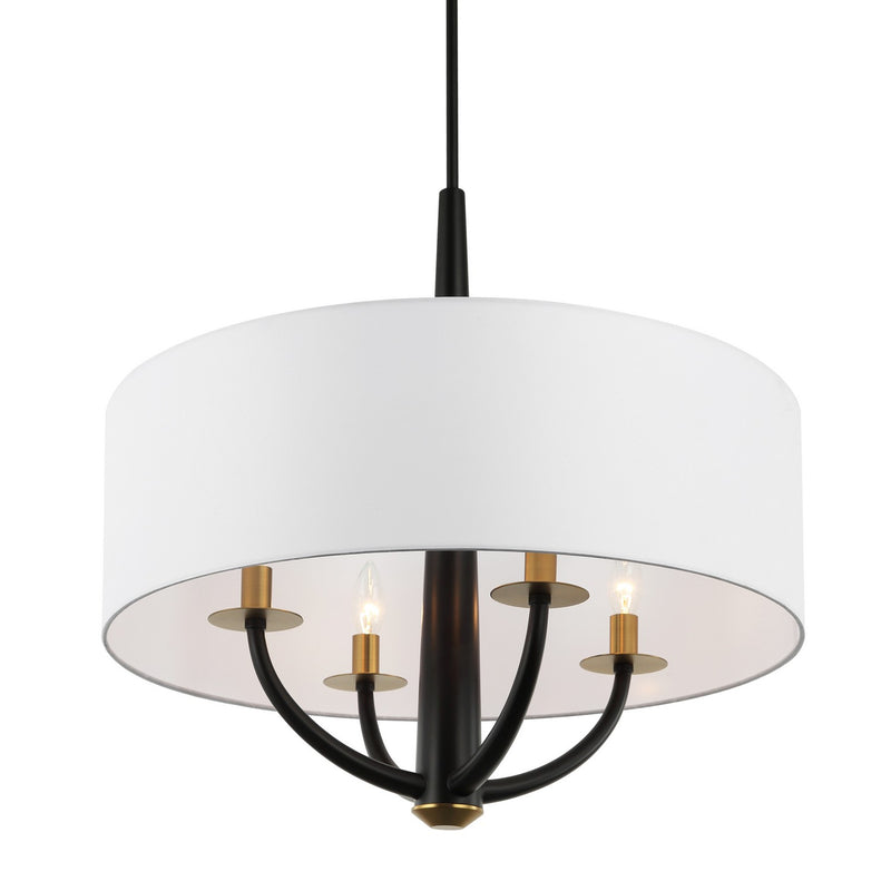 Four Light Pendant<br /><span style="color:#4AB0CE;">Entrega: 4-10 dias en USA</span><br /><span style="color:#4AB0CE;font-size:60%;">PREGUNTE POR ENTREGA EN PANAMA</span><br />Collection: Patchwork<br />Finish: Black/Satin Brass