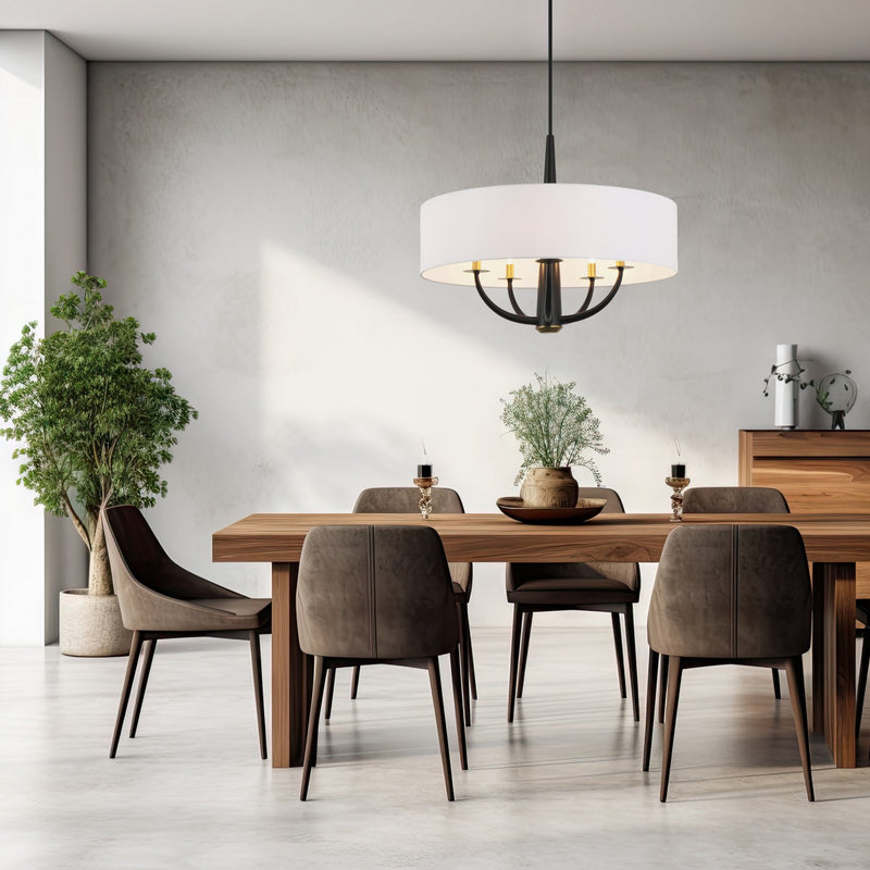 Five Light Pendant<br /><span style="color:#4AB0CE;">Entrega: 4-10 dias en USA</span><br /><span style="color:#4AB0CE;font-size:60%;">PREGUNTE POR ENTREGA EN PANAMA</span><br />Collection: Patchwork<br />Finish: Black/Satin Brass