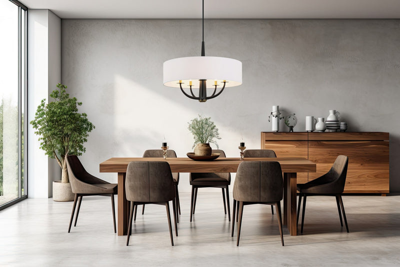 Five Light Pendant<br /><span style="color:#4AB0CE;">Entrega: 4-10 dias en USA</span><br /><span style="color:#4AB0CE;font-size:60%;">PREGUNTE POR ENTREGA EN PANAMA</span><br />Collection: Patchwork<br />Finish: Black/Satin Brass