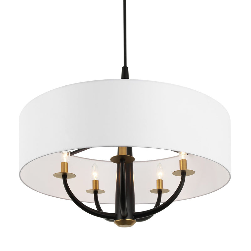 Five Light Pendant<br /><span style="color:#4AB0CE;">Entrega: 4-10 dias en USA</span><br /><span style="color:#4AB0CE;font-size:60%;">PREGUNTE POR ENTREGA EN PANAMA</span><br />Collection: Patchwork<br />Finish: Black/Satin Brass