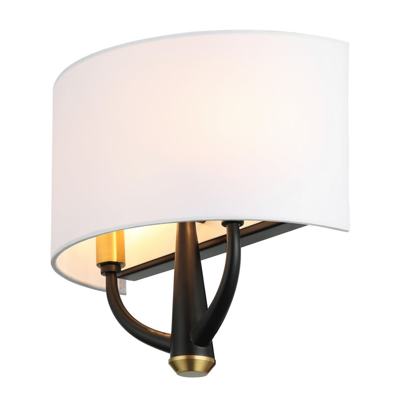 Two Light Wall Sconce<br /><span style="color:#4AB0CE;">Entrega: 4-10 dias en USA</span><br /><span style="color:#4AB0CE;font-size:60%;">PREGUNTE POR ENTREGA EN PANAMA</span><br />Collection: Patchwork<br />Finish: Black/Satin Brass