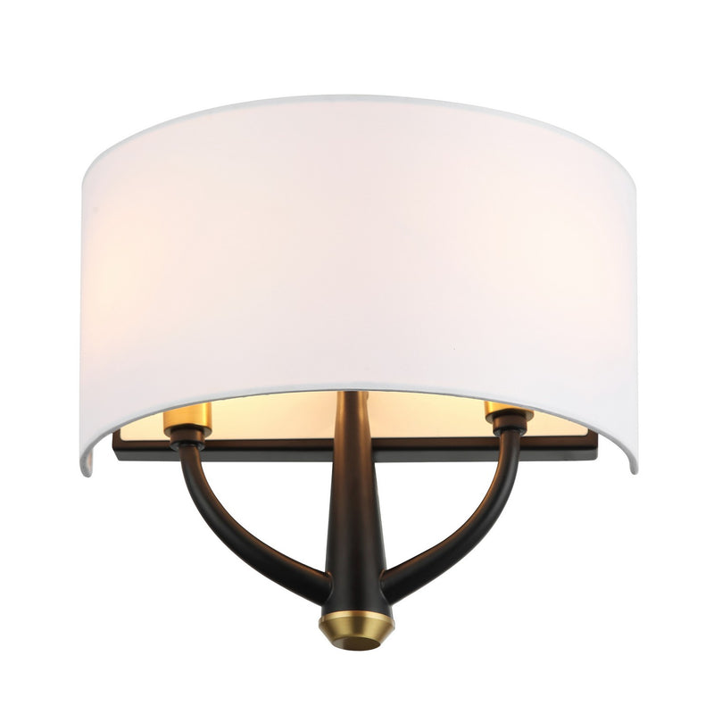 Two Light Wall Sconce<br /><span style="color:#4AB0CE;">Entrega: 4-10 dias en USA</span><br /><span style="color:#4AB0CE;font-size:60%;">PREGUNTE POR ENTREGA EN PANAMA</span><br />Collection: Patchwork<br />Finish: Black/Satin Brass