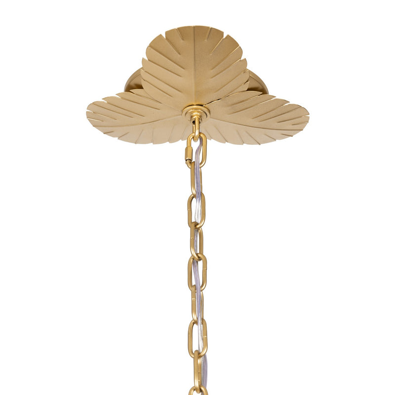 Varaluz - 901C06FGN - Six Light Chandelier - Banana Leaf - French Gold/Natural Seagrass