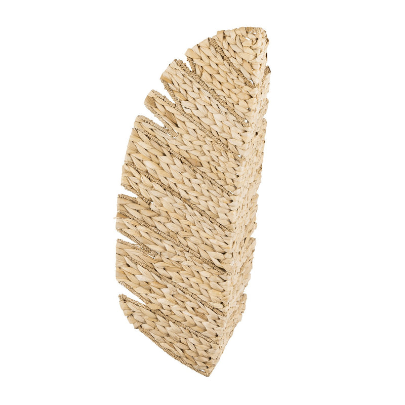 Three Light Wall Sconce<br /><span style="color:#4AB0CE;">Entrega: 4-10 dias en USA</span><br /><span style="color:#4AB0CE;font-size:60%;">PREGUNTE POR ENTREGA EN PANAMA</span><br />Collection: Banana Leaf<br />Finish: French Gold/Natural Seagrass