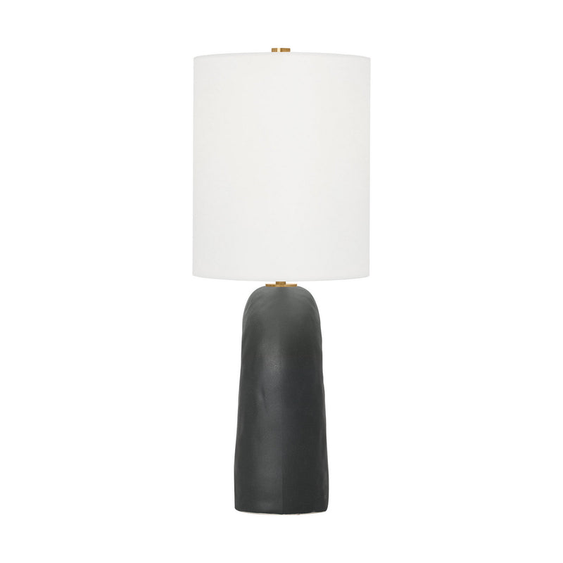 One Light Table Lamp<br /><span style="color:#4AB0CE;">Entrega: 4-10 dias en USA</span><br /><span style="color:#4AB0CE;font-size:60%;">PREGUNTE POR ENTREGA EN PANAMA</span><br />Collection: Aura<br />Finish: Rough Black Ceramic