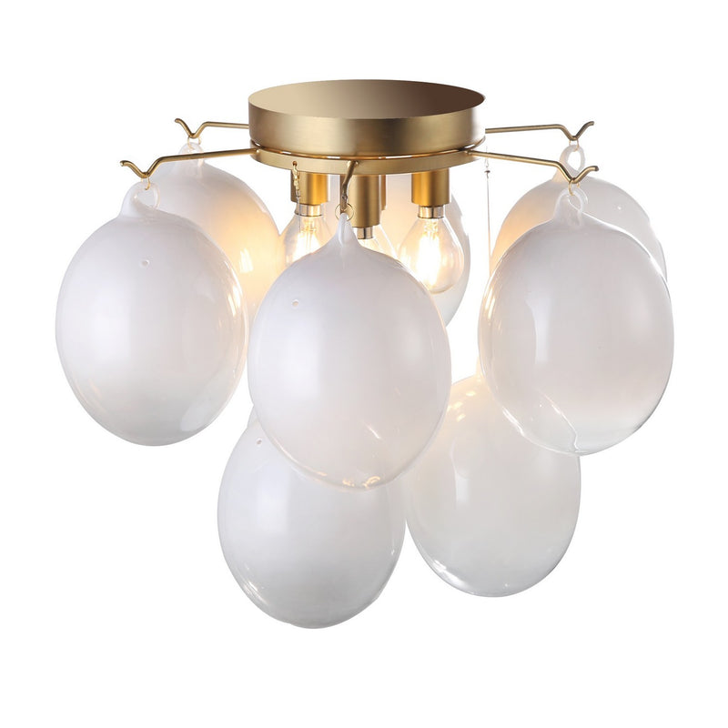Four Light Semi-Flush Mount<br /><span style="color:#4AB0CE;">Entrega: 4-10 dias en USA</span><br /><span style="color:#4AB0CE;font-size:60%;">PREGUNTE POR ENTREGA EN PANAMA</span><br />Collection: Globo<br />Finish: Brass