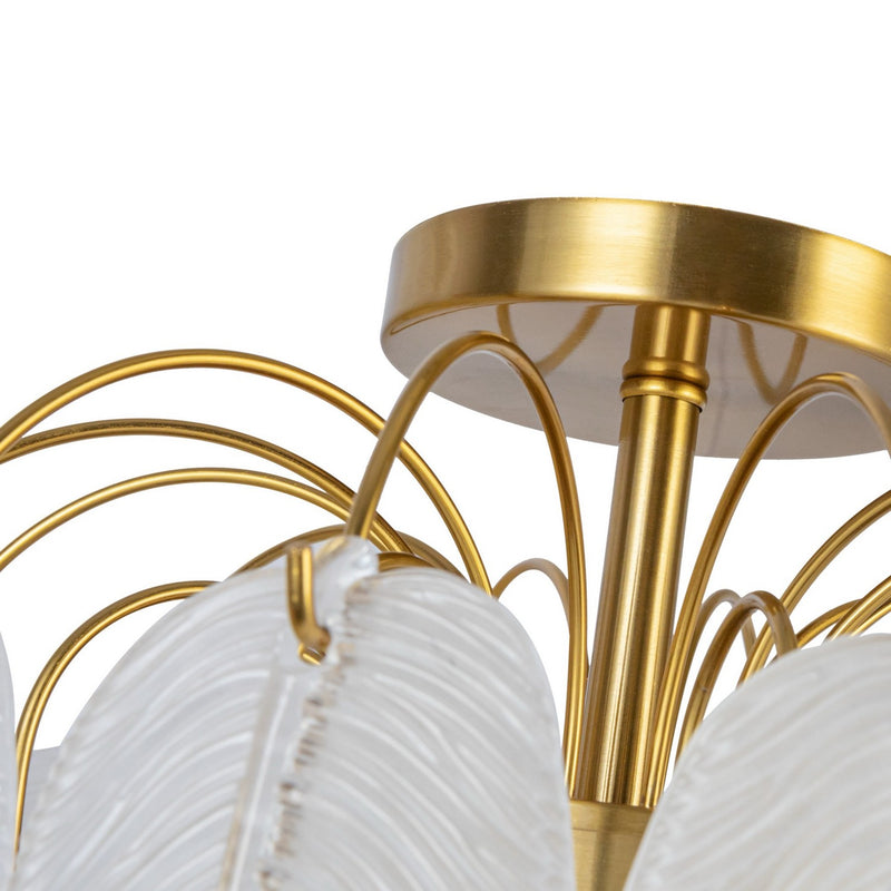 Four Light Semi-Flush Mount<br /><span style="color:#4AB0CE;">Entrega: 4-10 dias en USA</span><br /><span style="color:#4AB0CE;font-size:60%;">PREGUNTE POR ENTREGA EN PANAMA</span><br />Collection: Alessia<br />Finish: Brushed Brass