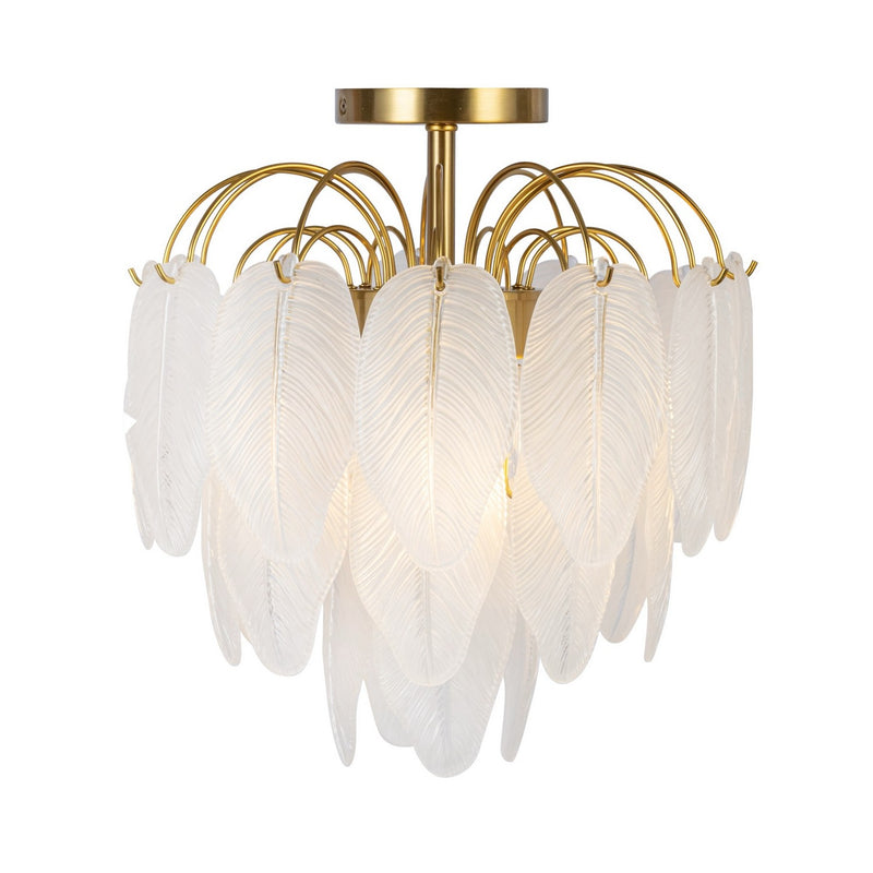 Four Light Semi-Flush Mount<br /><span style="color:#4AB0CE;">Entrega: 4-10 dias en USA</span><br /><span style="color:#4AB0CE;font-size:60%;">PREGUNTE POR ENTREGA EN PANAMA</span><br />Collection: Alessia<br />Finish: Brushed Brass