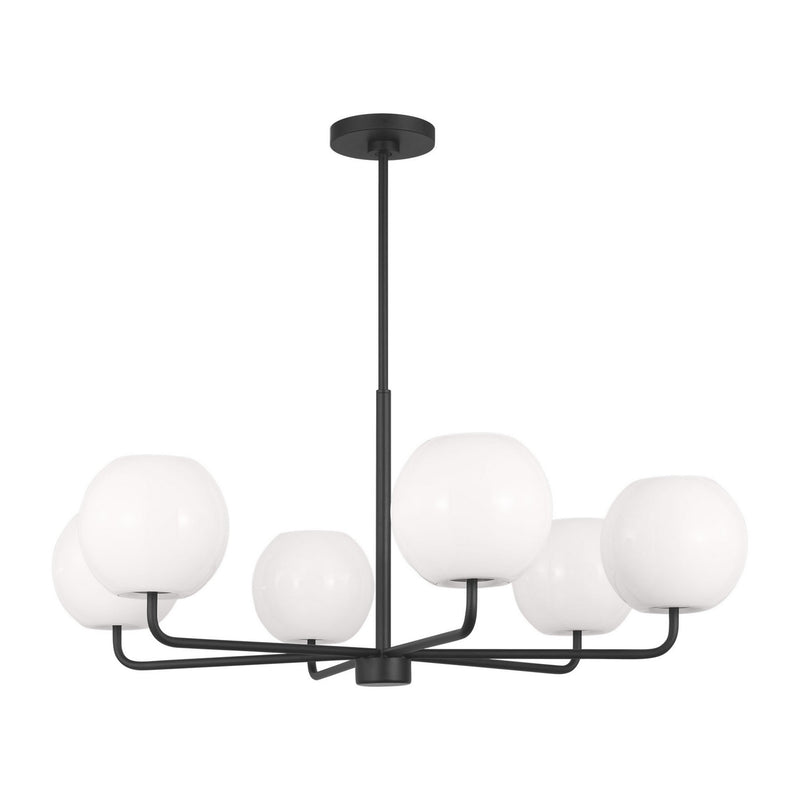 Generation Lighting - GLC1066EN3/MBK - Six Light Chandelier - Rory - Midnight Black