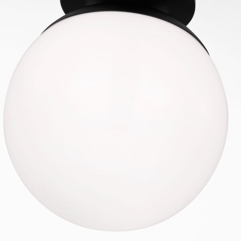 One Light Wall / Semi-Flush Mount<br /><span style="color:#4AB0CE;">Entrega: 4-10 dias en USA</span><br /><span style="color:#4AB0CE;font-size:60%;">PREGUNTE POR ENTREGA EN PANAMA</span><br />Collection: Leo - Hanging Globe<br />Finish: Midnight Black