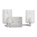 Two Light Wall / Bath<br /><span style="color:#4AB0CE;">Entrega: 4-10 dias en USA</span><br /><span style="color:#4AB0CE;font-size:60%;">PREGUNTE POR ENTREGA EN PANAMA</span><br />Collection: Parker<br />Finish: Brushed Steel