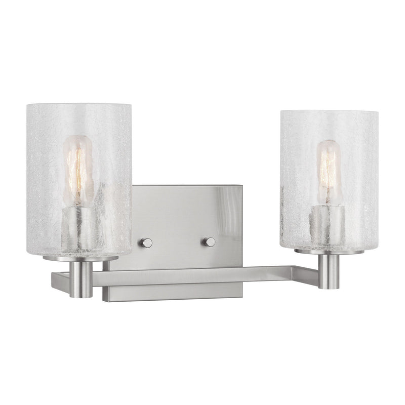 Two Light Wall / Bath<br /><span style="color:#4AB0CE;">Entrega: 4-10 dias en USA</span><br /><span style="color:#4AB0CE;font-size:60%;">PREGUNTE POR ENTREGA EN PANAMA</span><br />Collection: Parker<br />Finish: Brushed Steel